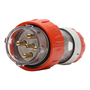 56 Series, Plug Straight, 50A 500V 3-Phase 5-Round Pin IP66, Orange