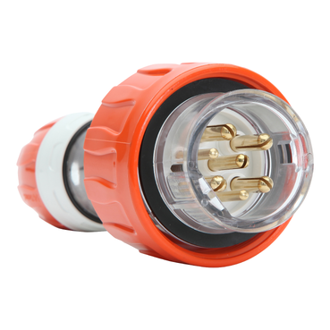 56 Series, Plug Straight, 20A 500V 3-Phase 7-Round Pin IP66, Orange