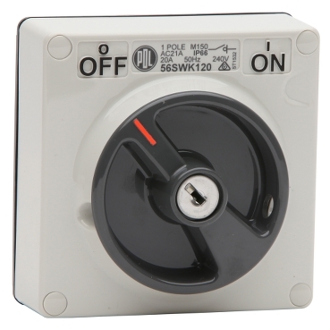 56 Series, Switch Keylock, 20A 240V 1-Pole IP66
