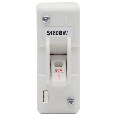 S Series, Back Wiring Mains Switch, 80A/M200, 50 Hz, 1P, White