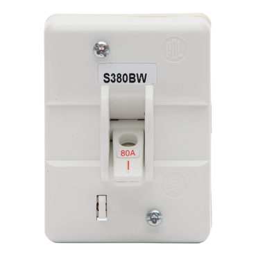 S Series, Back Wiring Mains Switch, 80A/M200, 440V, 50 Hz, 3P, White