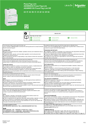 PowerTag Link - Wireless Concentrator to Modbus TCP/IP - Instruction Sheet