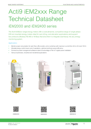 Acti9 iEM2xxx Range Technical Datasheet