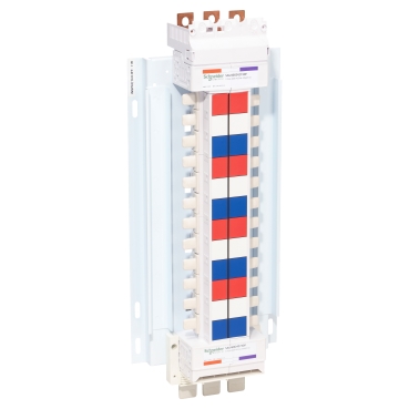 Acti9, SAU Chassis 3PH, 400A, 27mm For C120 MCB, 24 Poles, Dual Feed