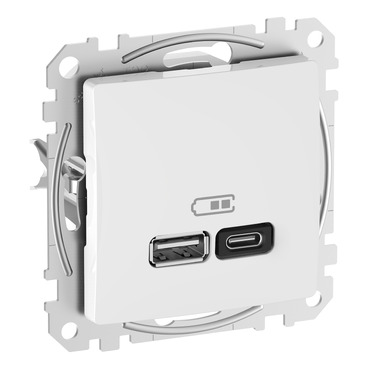 ÚJ SEDNA Dupla USB gyorstöltő, A+C, 45W, fehér SDD111404