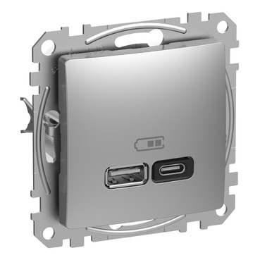 ÚJ SEDNA Dupla USB gyorstöltő, A+C, 45W, alumínium SDD113404