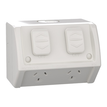 Weathershield, Socket, Twin, Individually Wired ,10A, 250VAC, IP54