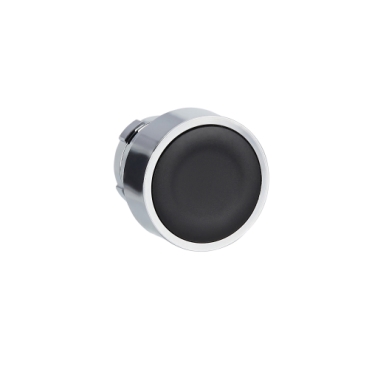 Easy Harmony XB2, Nyomógomb fej, fekete, fém, panelbe süllyesztett, 22mm, visszatérő, jelöletlen ZB2BA2C