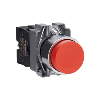 Easy Harmony XB2, Nyomógomb, kiemelkedő, piros, 1 NC, fém, 22mm, visszatérő, jelöletlen XB2BL42C