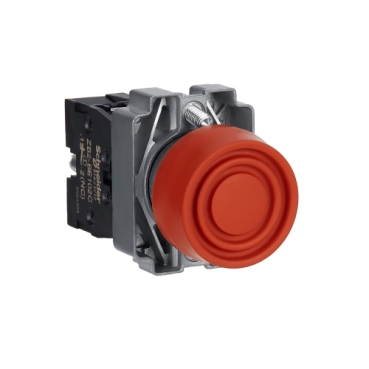 Easy Harmony XB2, Nyomógomb, védősapkás, zöld, 1 NC, fém, panelbe süllyesztett, 22mm, visszatérő XB2BP42C