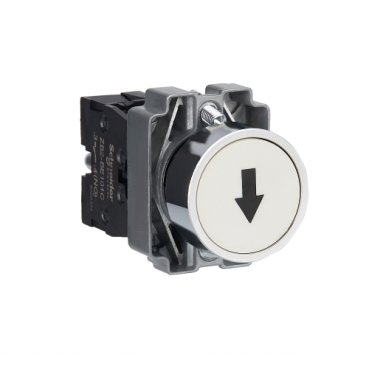 Easy Harmony XB2, Nyomógomb, fehér, 1 NO, jelölt, nyíl fel, fém, panelbe süllyesztett, 22mm, visszatérő XB2BA3341C