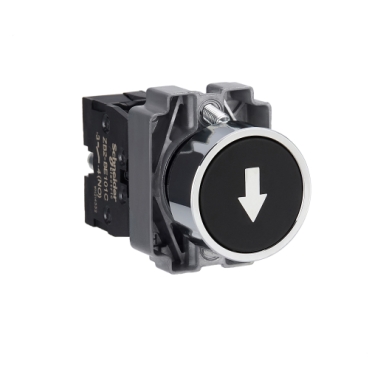Easy Harmony XB2, Nyomógomb, fekete, 1 NO, jelölt, nyíl fel, fém, panelbe süllyesztett, 22mm, visszatérő XB2BA3351C