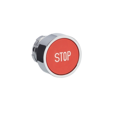Easy Harmony XB2, Nyomógomb fej, piros, jelölt STOP, fém, panelbe süllyesztett, 22mm, visszatérő ZB2BA434C