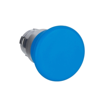 Easy Harmony XB2, Nyomógomb fej, gombafejű, kék, fém, 22mm, head 40mm, visszatérő ZB2BC6C