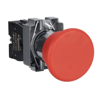 Easy Harmony XB2, Nyomógomb, gombafejű, piros, 1 NC, fém, 22mm, fej 40mm XB2BC42C