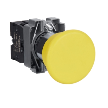Easy Harmony XB2, Nyomógomb, gombafejű, sárga, 1 NO, fém, 22mm, fej 40mm XB2BC51C