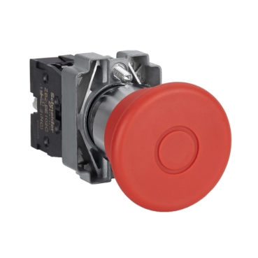 Easy Harmony XB2, Vészleállító, gombafejű, piros, 1 NC, fém, 22mm, fej 40mm XB2BT42C