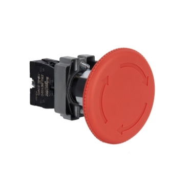 Easy Harmony XB2, Vészgomb, piros, 1 NC, fém, 22mm XB2BS642C