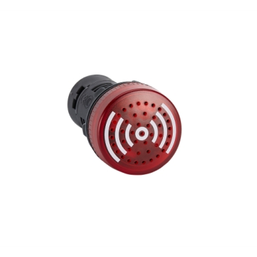 Easy Harmony XB2, Berregő, piros, AC/DC 24V, világító, műanyag, 22mm XB2BSB4LC
