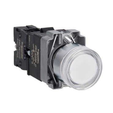 Easy Harmony XB2, Világító nyomógomb, fehér, AC 220V, fém, panelbe süllyesztett, 22mm, visszatérő XB2BW31M1C