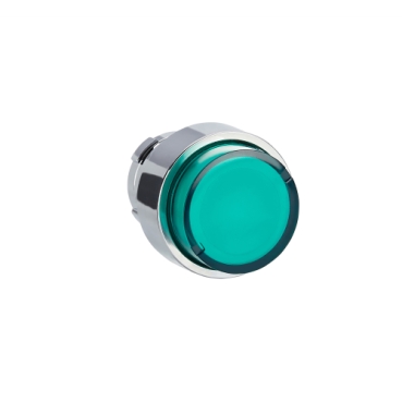 Easy Harmony XB2, Világító nyomógomb fej, zöld, fém, kiemelkedő, 22mm, visszatérő ZB2BW13C