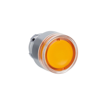 Easy Harmony XB2, Világító nyomógomb fej, sárga, fém, panelbe süllyesztett, 22mm, visszatérő ZB2BW35C