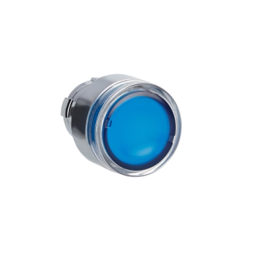 Easy Harmony XB2, Világító nyomógomb fej, kék, fém, panelbe süllyesztett, 22mm, visszatérő ZB2BW36C
