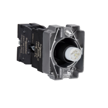 Easy Harmony XB2, Világító aljzat, gallér, fehér led, fém, ZB2BWB11C