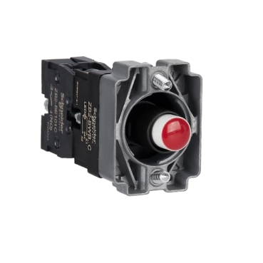 Easy Harmony XB2, Világító aljzat, gallér, piros led, fém, ZB2BWB41C