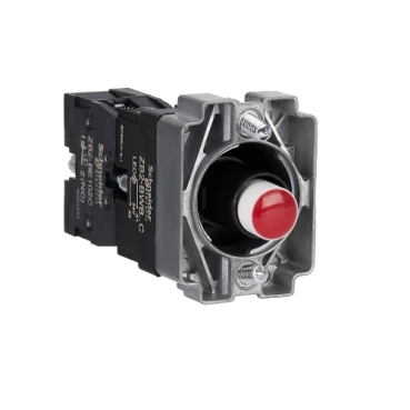 Easy Harmony XB2, Világító aljzat, gallér, piros led, fém, ZB2BWB42C