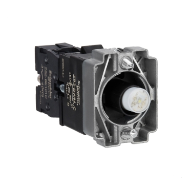 Easy Harmony XB2, Világító aljzat, gallér, fehér led, fém, ZB2BWM11C
