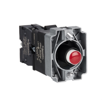 Easy Harmony XB2, Világító aljzat, gallér, piros led, fém, ZB2BWM42C