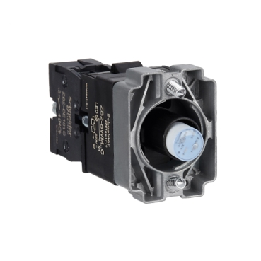 Easy Harmony XB2, Világító aljzat, gallér, kék led , AC 380V, fém, ZB2BWM61C