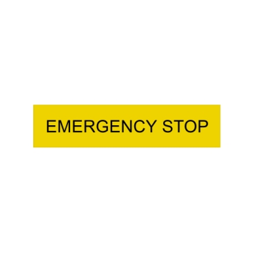 Easy Harmony XB2, Felirati tábla, 8x27 mm,  jelölt EMERGENCY STOP, műanyag, ZBY04330C