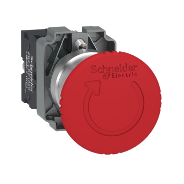Easy Harmony XB2, Vészgomb, gombafejű, piros, 1 NC, fém, 22mm, fej 40mm XB2BS8442C